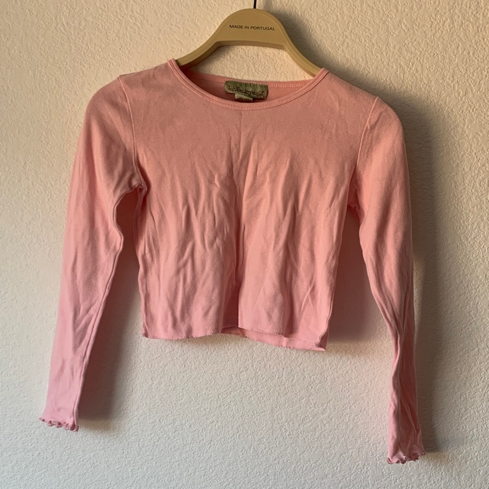 Charming Pink Long Sleeve Kids Tee 100% Cotton